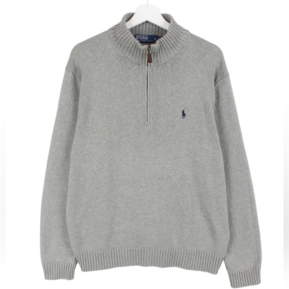 Ralph Lauren Unisex Half Zip Sweater Gray - Picture 1 of 2